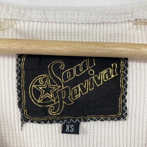 🔥 3/$15🔥Vintage V-Neck Embroidered Thermal Top Y2K Babydoll School Cottage XS - Picture 9 of 9